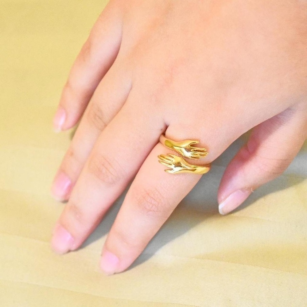 Wrapped Hands Ring - Picture 3 of 3